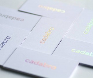 cadabra's iridescent business cards
